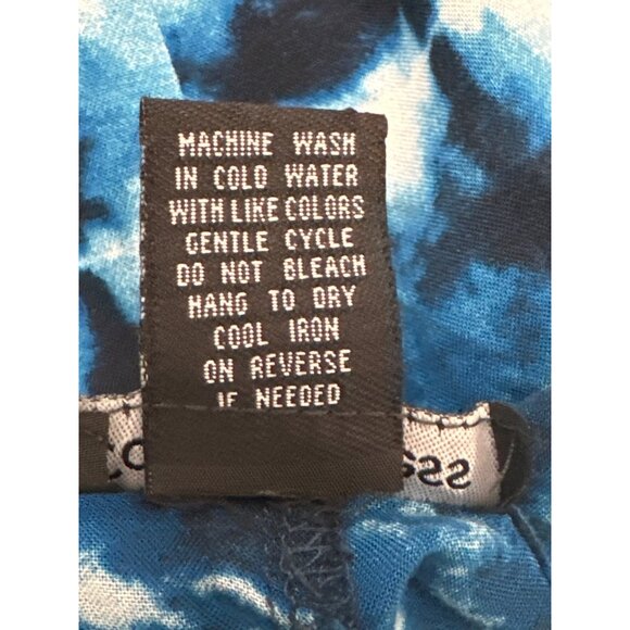 Cotton Express Blue Tie Dye Spaghetti Strap Rayon Hi Lo Blouse Size Small - Picture 6 of 8